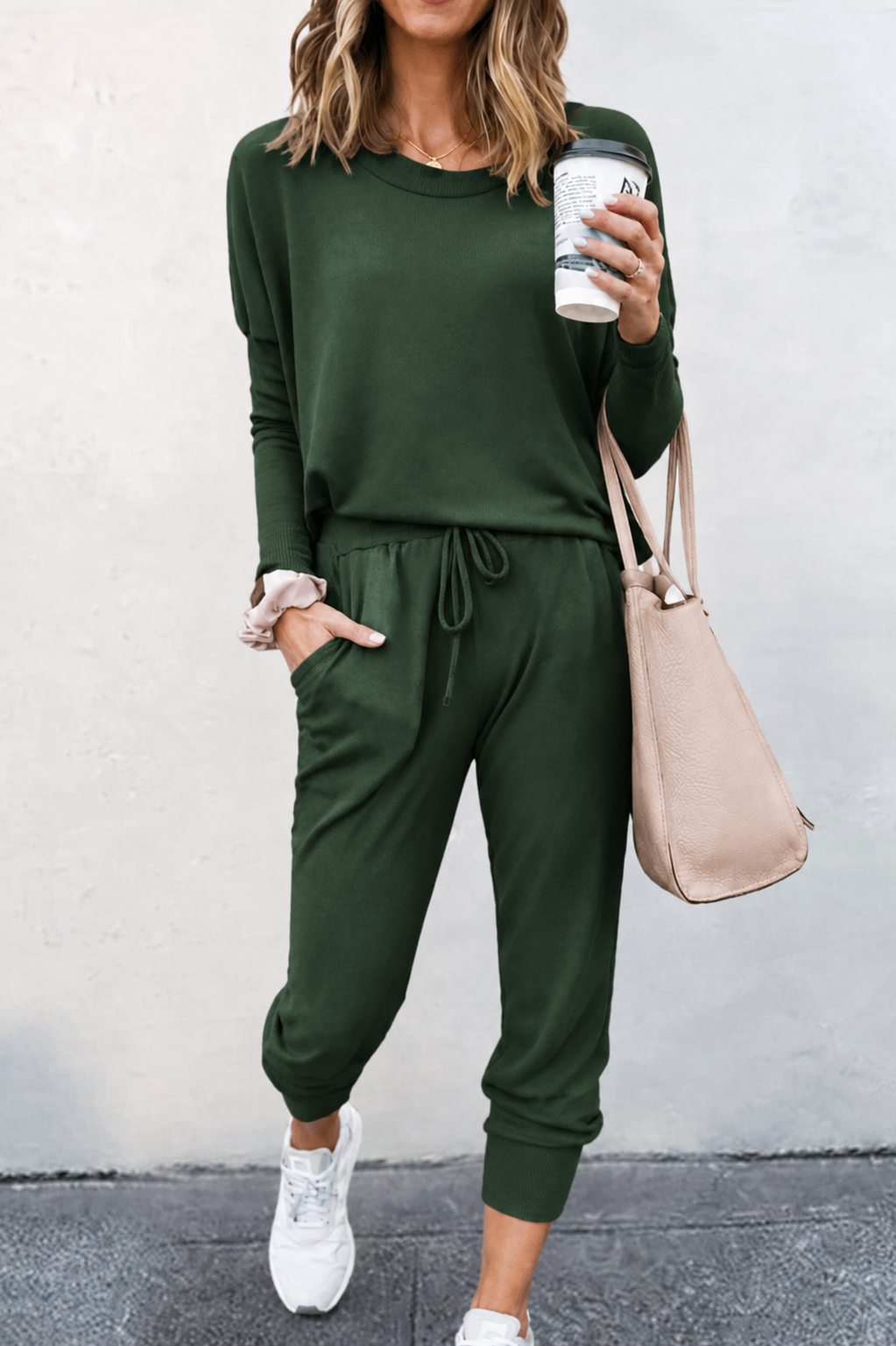 Nora Women’s Set with Relaxed Fit Top and Adjustable Drawstring Joggers 1