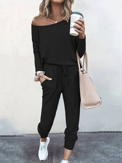 Nora Women’s Set with Relaxed Fit Top and Adjustable Drawstring Joggers 2