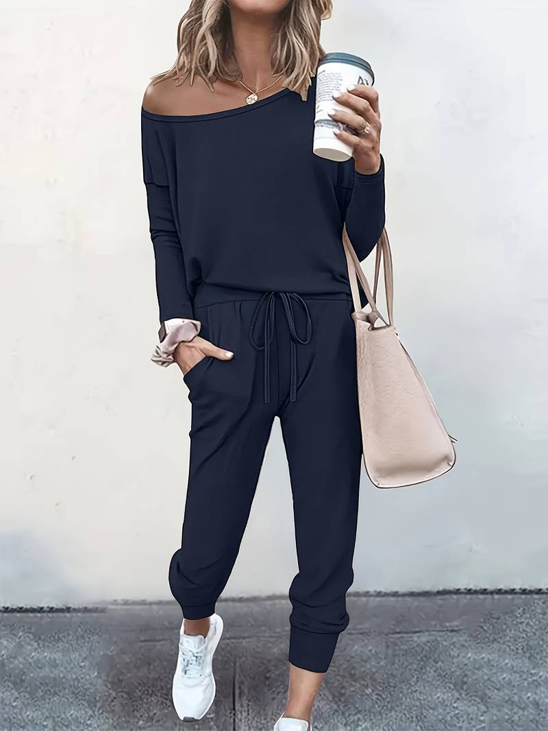 Nora Women’s Set with Relaxed Fit Top and Adjustable Drawstring Joggers 3