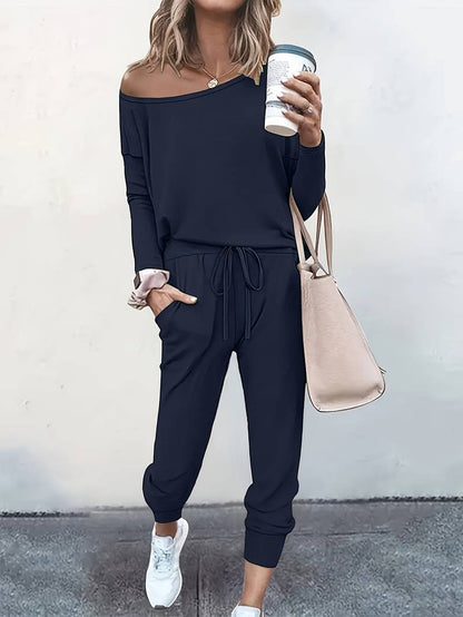 Nora Women’s Set with Relaxed Fit Top and Adjustable Drawstring Joggers 3