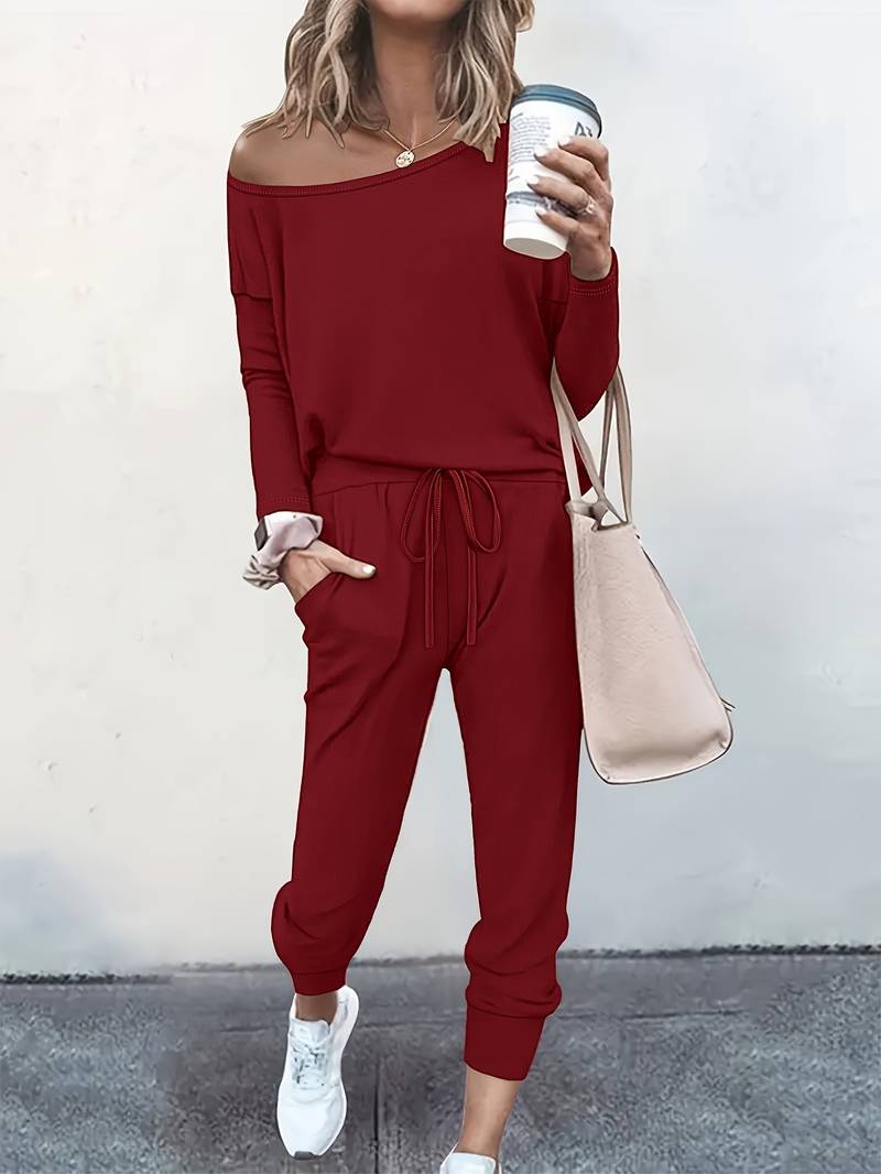 Nora Women’s Set with Relaxed Fit Top and Adjustable Drawstring Joggers 4