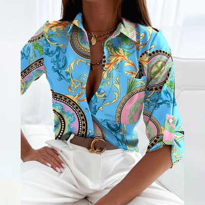 Nova Women’s Blouse with Classic Collar and Timeless Printed Design 6