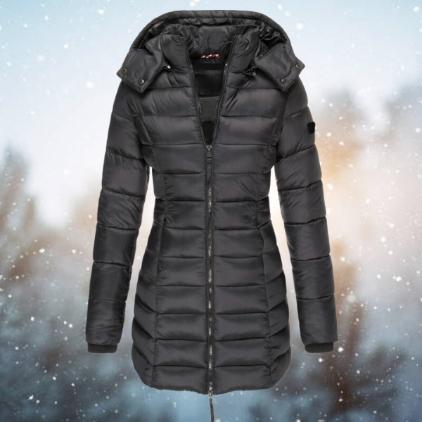 Nyla Women's Long Quilted Puffer Jacket | Hooded Winter Coat, Stylish Insulation 5