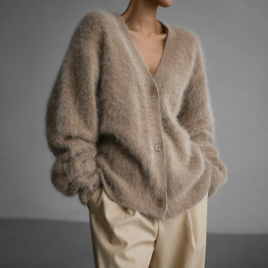 Olivia Women's Cardigan | Cashmere Nylon Blend, Loose Fit 0