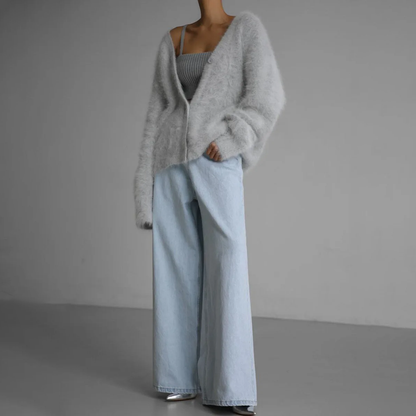 Olivia Women's Cardigan | Cashmere Nylon Blend, Loose Fit 3