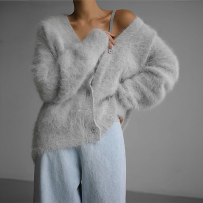 Olivia Women's Cardigan | Cashmere Nylon Blend, Loose Fit 4