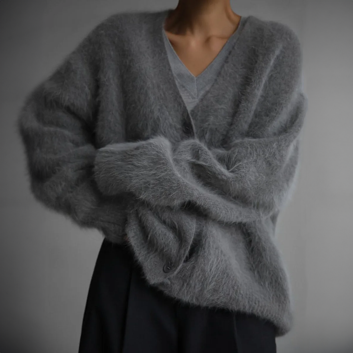 Olivia Women's Cardigan | Cashmere Nylon Blend, Loose Fit 5