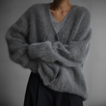Olivia Women's Cardigan | Cashmere Nylon Blend, Loose Fit 5