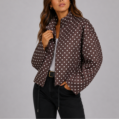 Pax Women's Bomber Jacket | Lightweight Polka Dot, Casual Style 2