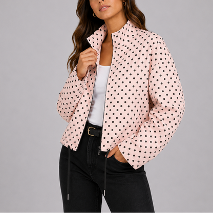 Pax Women's Bomber Jacket | Lightweight Polka Dot, Casual Style 3
