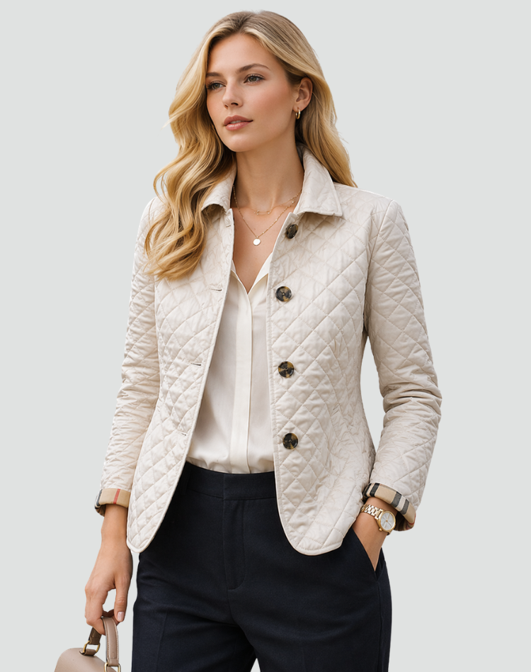 Quella Women's Quilted Jacket | Button Front, Collared Outerwear 1