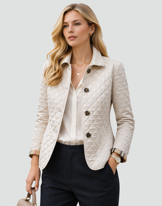Quella Women's Quilted Jacket | Button Front, Collared Outerwear 1