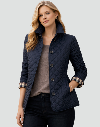 Quella Women's Quilted Jacket | Button Front, Collared Outerwear 4