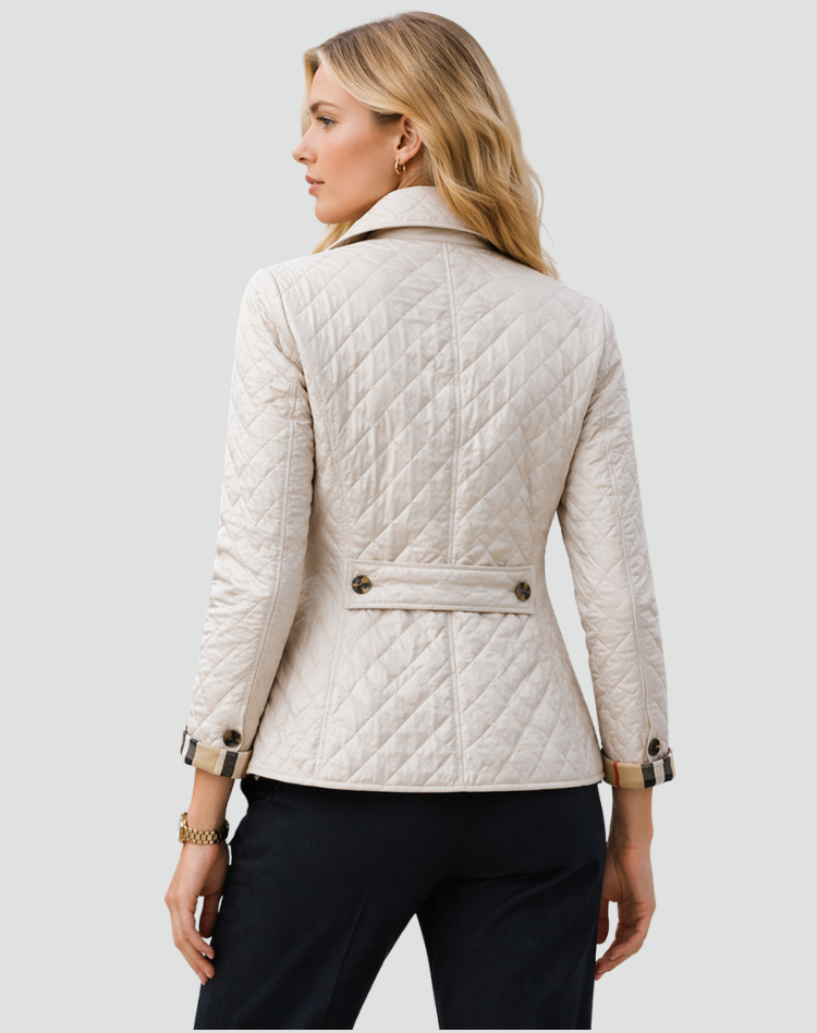 Quella Women's Quilted Jacket | Button Front, Collared Outerwear 7