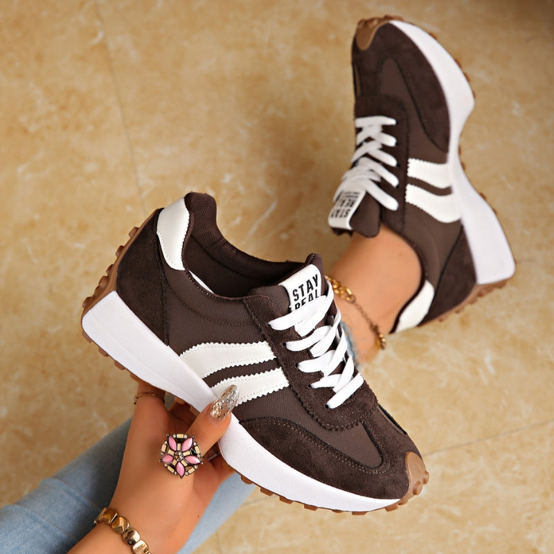 Reeve Women’s Sneakers with Lace-Up Design and Chunky Sole in White 2