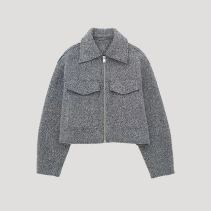 Rina Women's Jacket | Cropped Winter Style, Front Zip 0