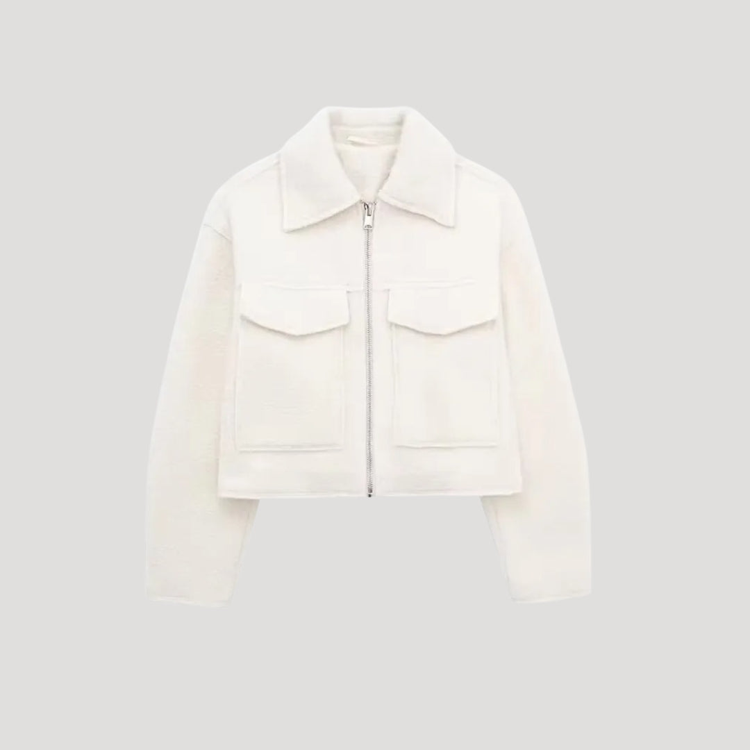 Rina Women's Jacket | Cropped Winter Style, Front Zip 2