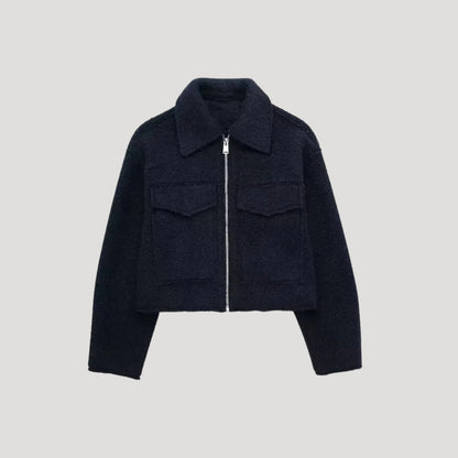 Rina Women's Jacket | Cropped Winter Style, Front Zip 3