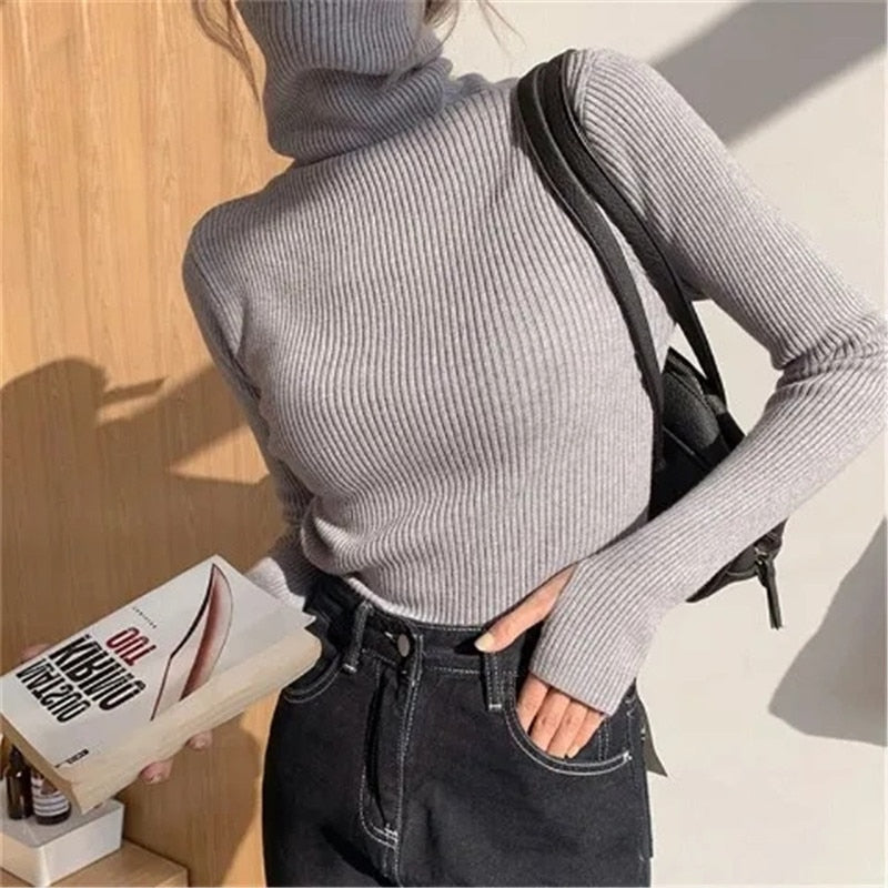 Rina Women's Jumper with Ribbed Knit and Slim Fit Design 7