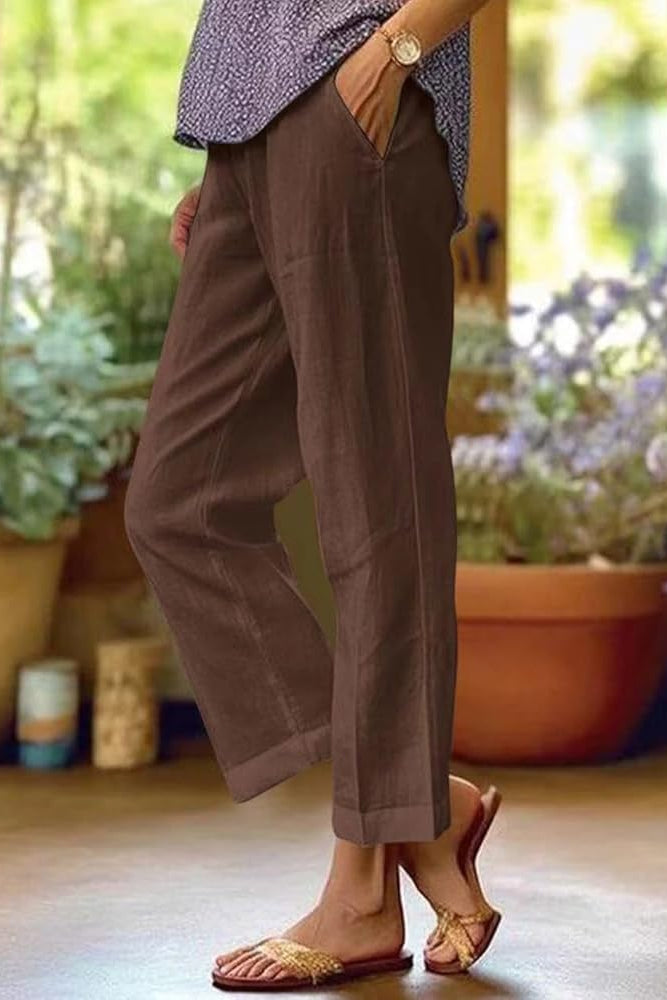 Rita Women’s Trousers with Straight-Leg Fit and Hidden Pockets 1