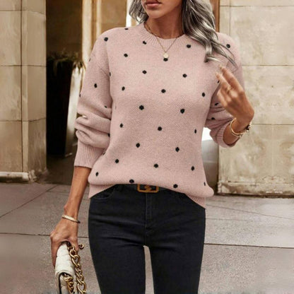 Romy Women's Sweater | Soft Knit, Relaxed Fit, Dotted Design 3