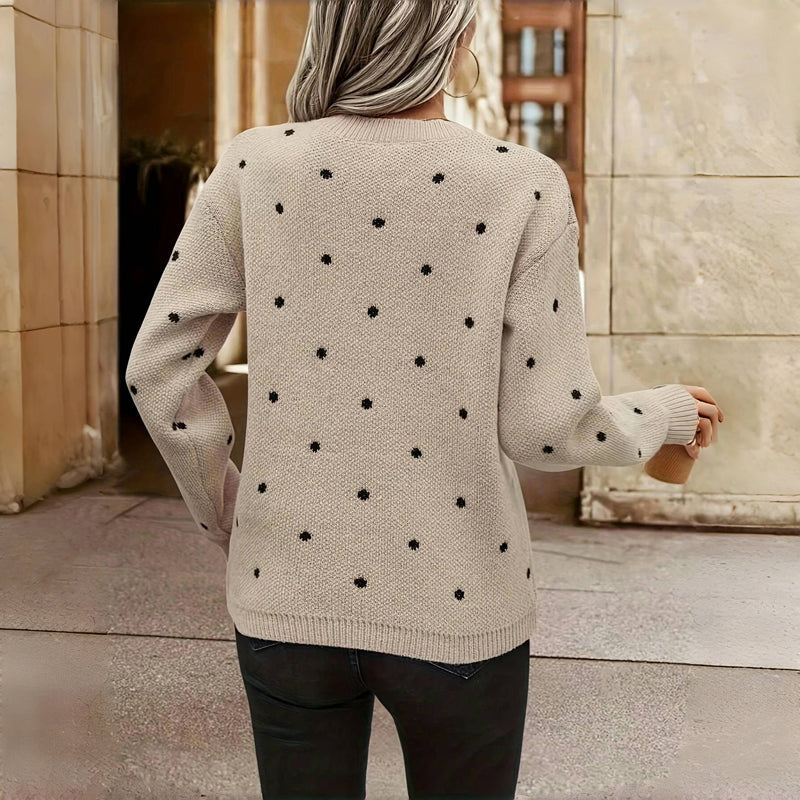 Romy Women's Sweater | Soft Knit, Relaxed Fit, Dotted Design 7