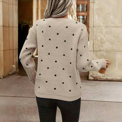 Romy Women's Sweater | Soft Knit, Relaxed Fit, Dotted Design 7