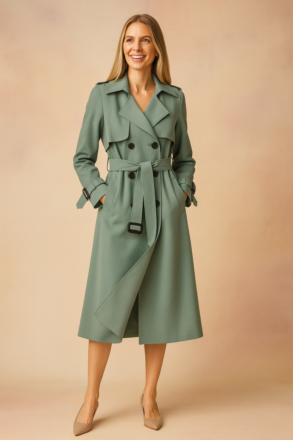Sable Women's Belted Trench Coat | Polyester Blend, Tailored Fit 3