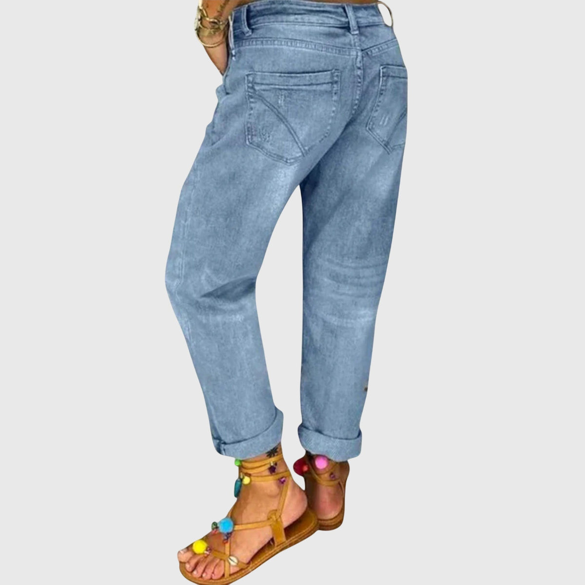 Sable Women’s Boyfriend Jeans with High Waist, Distressed Rips, and Button-Fly Closure 2