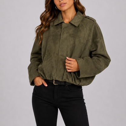 Sable Women's Jacket | Oversized Suede Look, Relaxed Fit 0
