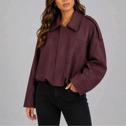 Sable Women's Jacket | Oversized Suede Look, Relaxed Fit 3