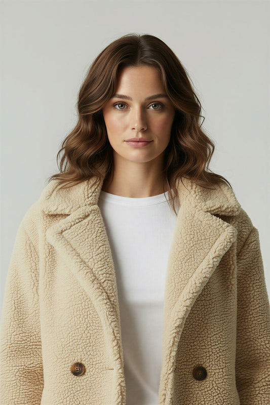 Sela Women's Sherpa Jacket | Soft Oversized Teddy Coat for Winter 0