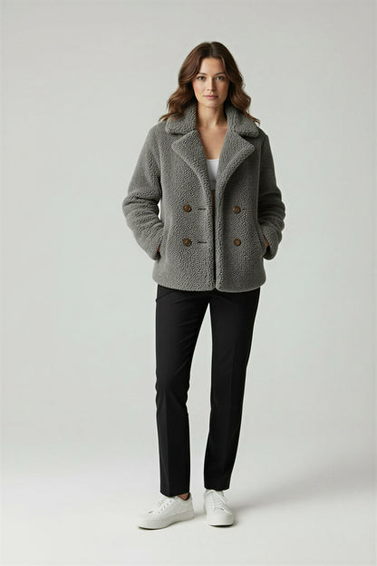 Sela Women's Sherpa Jacket | Soft Oversized Teddy Coat for Winter 1