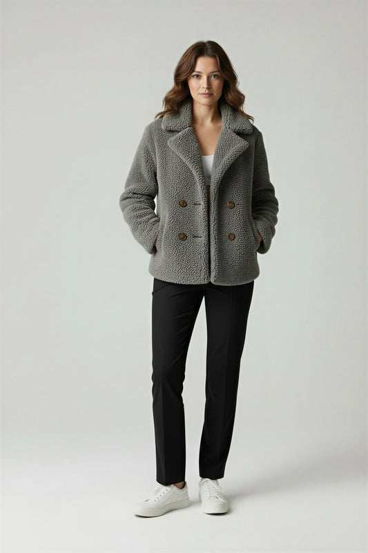 Sela Women's Sherpa Jacket | Soft Oversized Teddy Coat for Winter 1