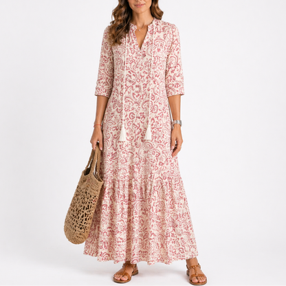Sera Women’s Midi Dress with Summer Floral Print and Short Sleeves 4
