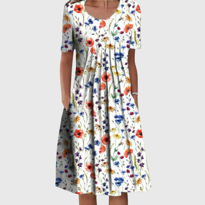 Sienna Women’s Dress with Round Neck and Layered Design for Summer and Formal Occasions 0