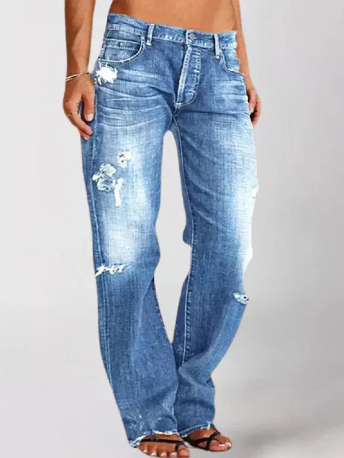 Sierra Women’s Baggy Jeans with Low-Rise Waist and Wide-Leg Design 1