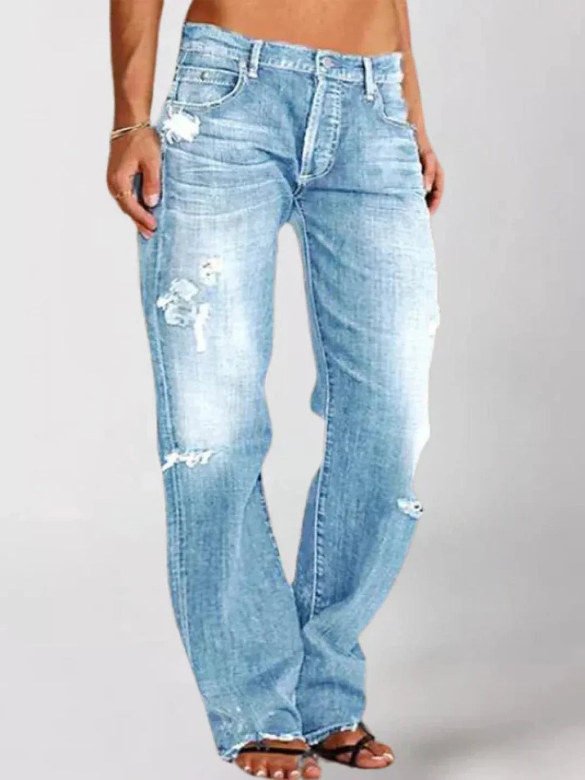 Sierra Women’s Baggy Jeans with Low-Rise Waist and Wide-Leg Design 4