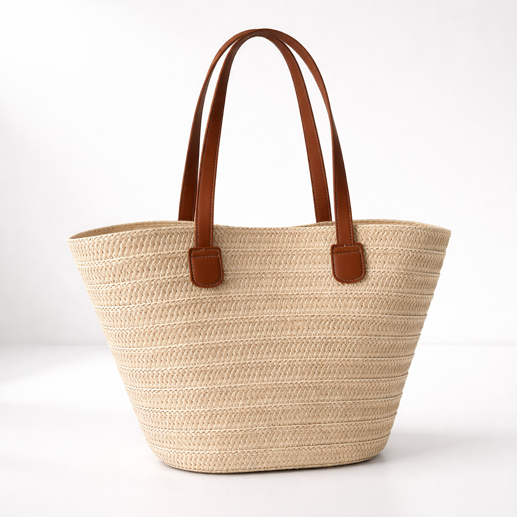 Soleil Women’s Tote Bag with Woven Texture and Structured Design 0
