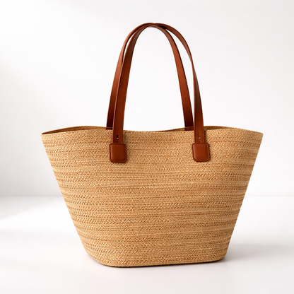 Soleil Women’s Tote Bag with Woven Texture and Structured Design 1