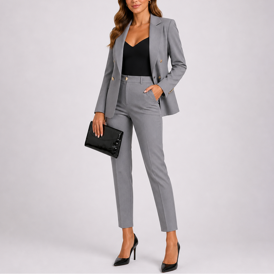 Talia Women's Suit with Tailored Blazer and Slim Trousers 0