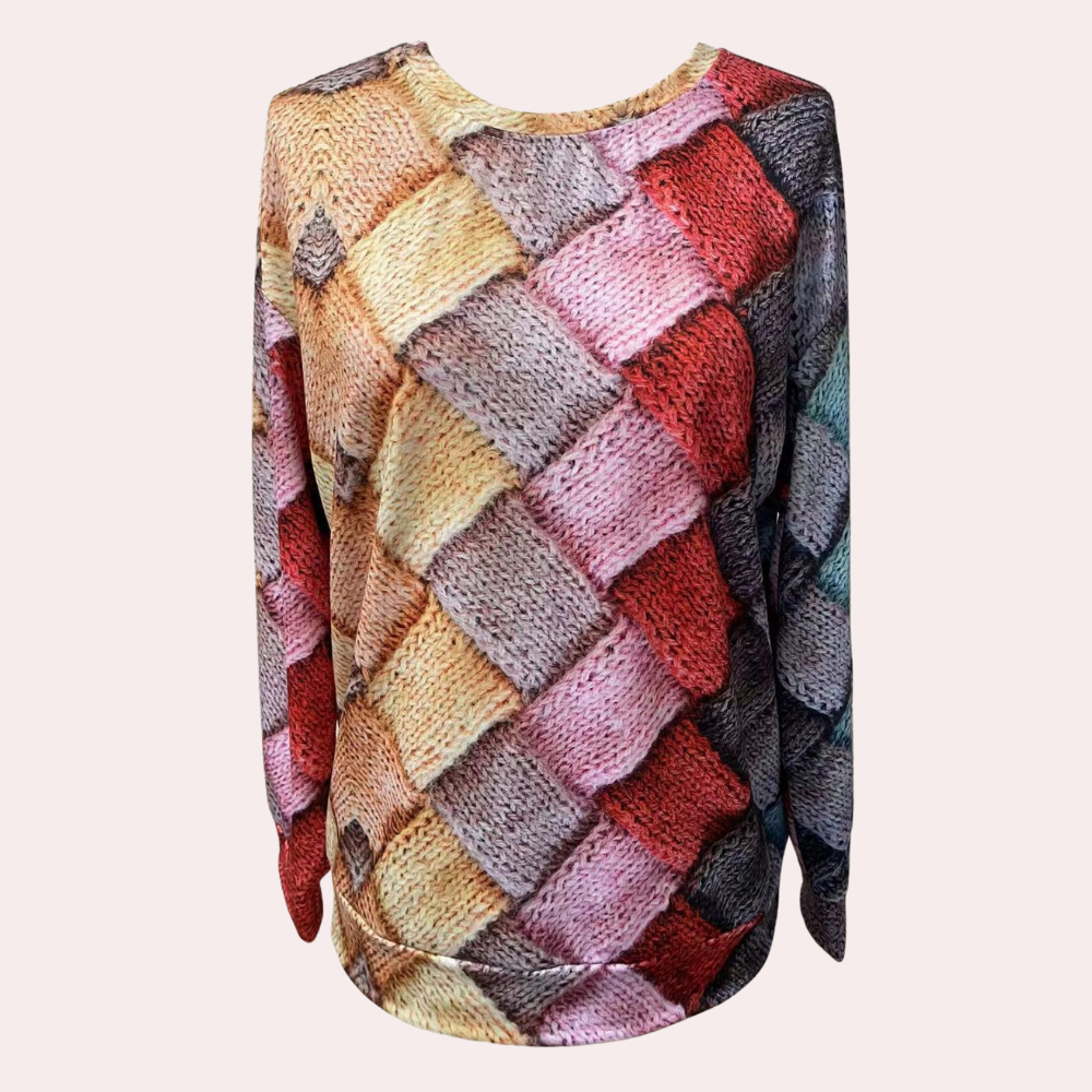Talia Women's Textured Knit Sweater | Relaxed Fit, Long Sleeves 5