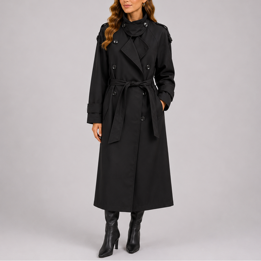Talia Women's Trench Coat | Tailored Double-Breasted Design with Waist Belt 0