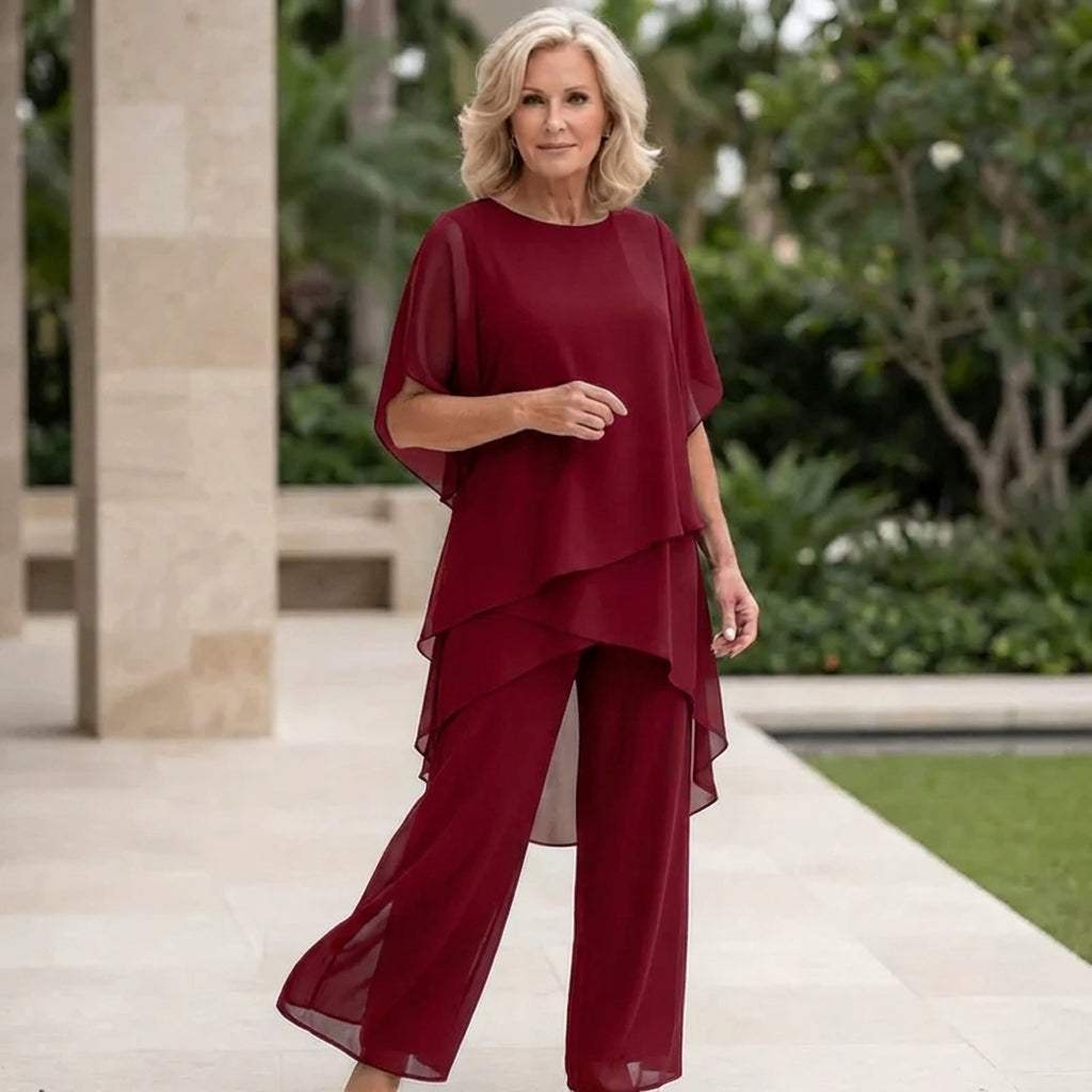 Valeria Women’s Two Piece Pants Set with Flattering Draped Palazzo Design and Coordinated Top 10