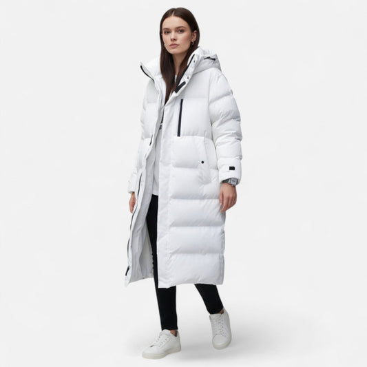 Valmonti Women's Long Puffer Jacket | Insulated Lightweight Warmth, Black 0
