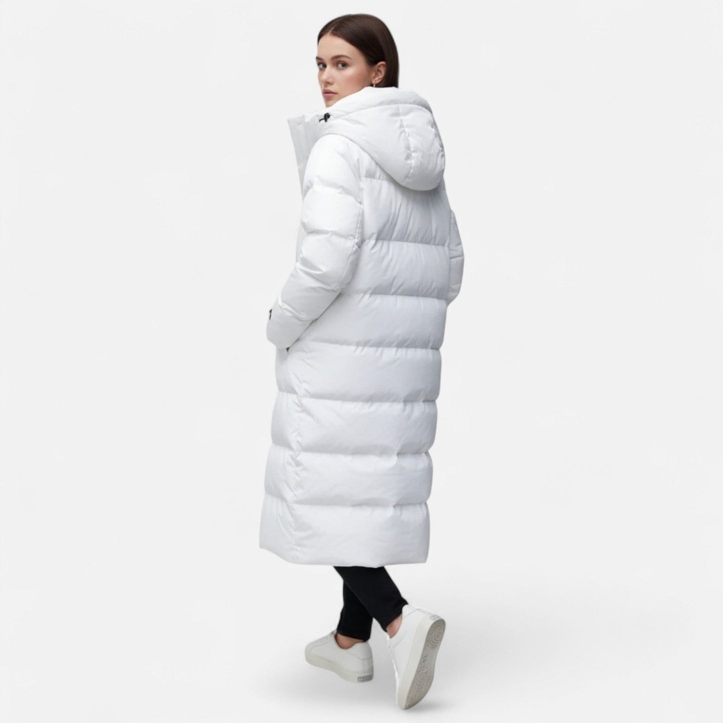 Valmonti Women's Long Puffer Jacket | Insulated Lightweight Warmth, Black 2
