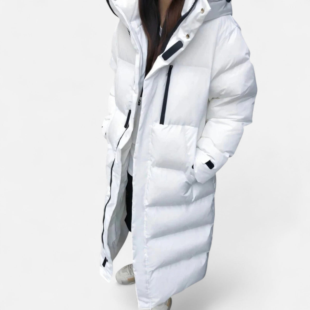 Valmonti Women's Long Puffer Jacket | Insulated Lightweight Warmth, Black 3