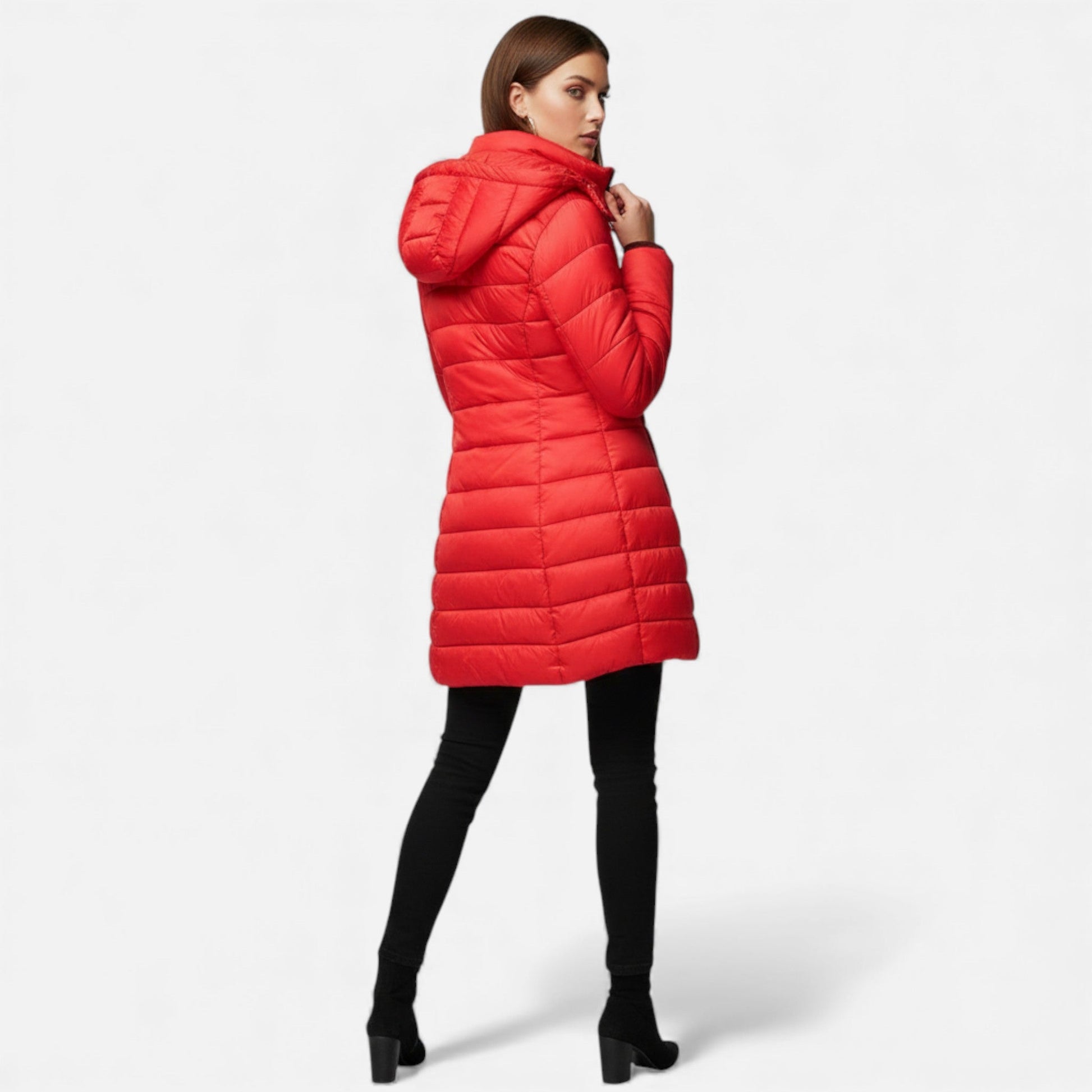 Valmonti Women's Puffer Jacket | Slim Mid-Length Quilted Design 2
