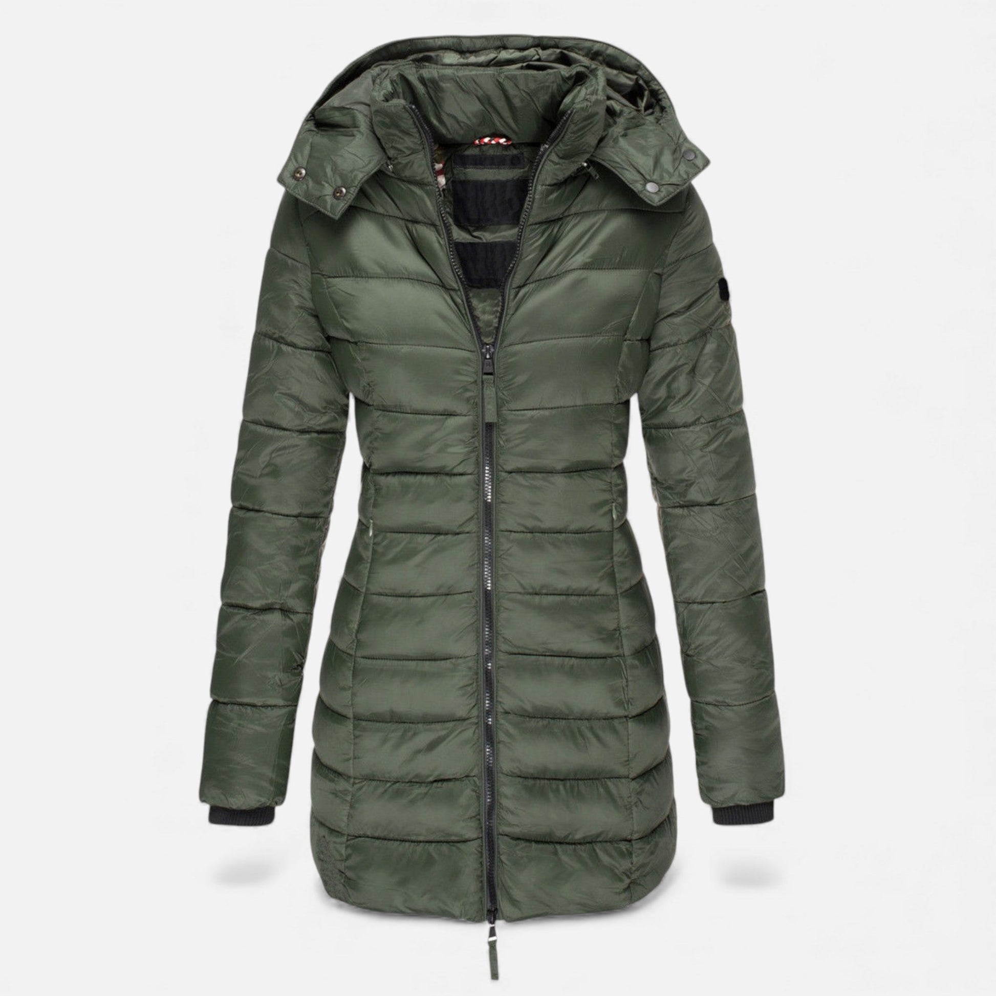 Valmonti Women's Puffer Jacket | Slim Mid-Length Quilted Design 3