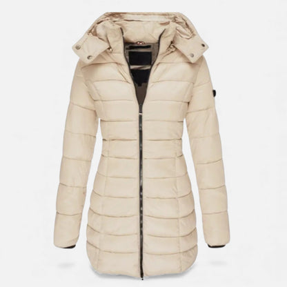 Valmonti Women's Puffer Jacket | Slim Mid-Length Quilted Design 4